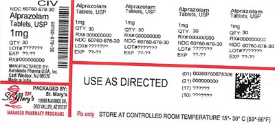 ALPRAZOLAM 60760-678-30.jpg ALP - ALPRAZOLAM 60760 678 30
